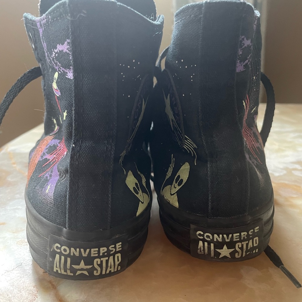 Black Alien Space high top Converse glow in the dark - Picture 6 of 9